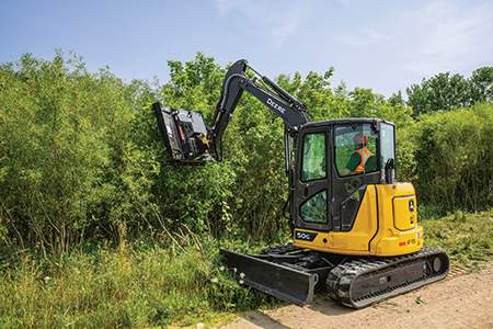 RE-Series Rotary Brush Cutter on 50G Compact Excavator