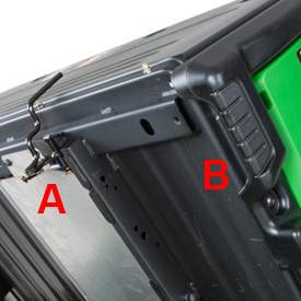 Latch (A) and lift handle (B) (TH vehicles)