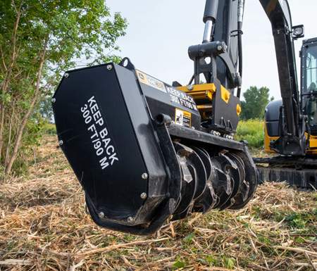 50G Compact Excavator with ME36 Mulching Head attachment
