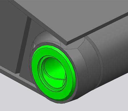 Arm With New Top Hat Bushing 