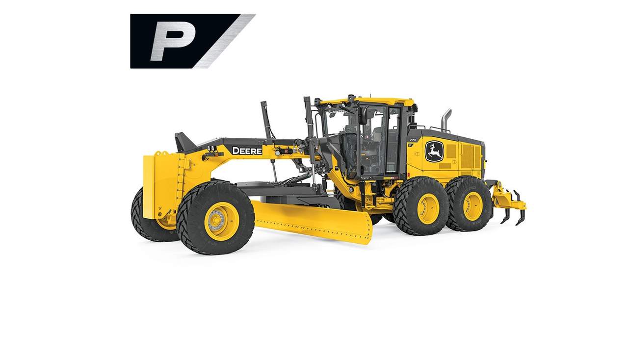 770 P-Tier motor grader on white background.