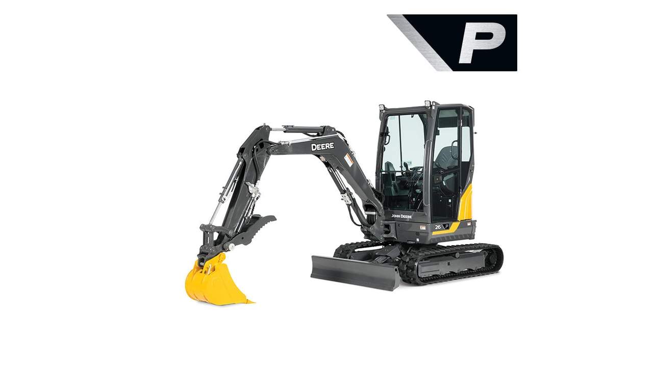 26 P-Tier excavator on white background