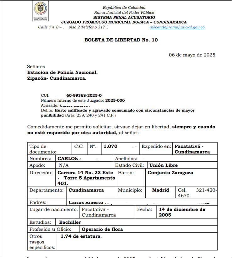 Libertad por vencimiento de términos