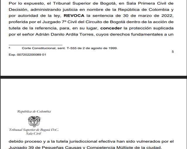 Acción de Tutela contra sentencia - Parte 1