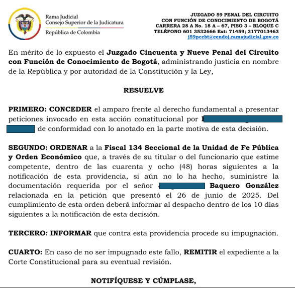 Acción de tutela contra despacho judicial - Parte 1