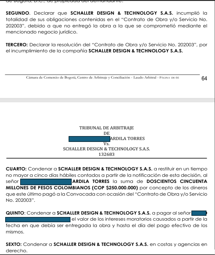 Laudo reconociendo indemnización