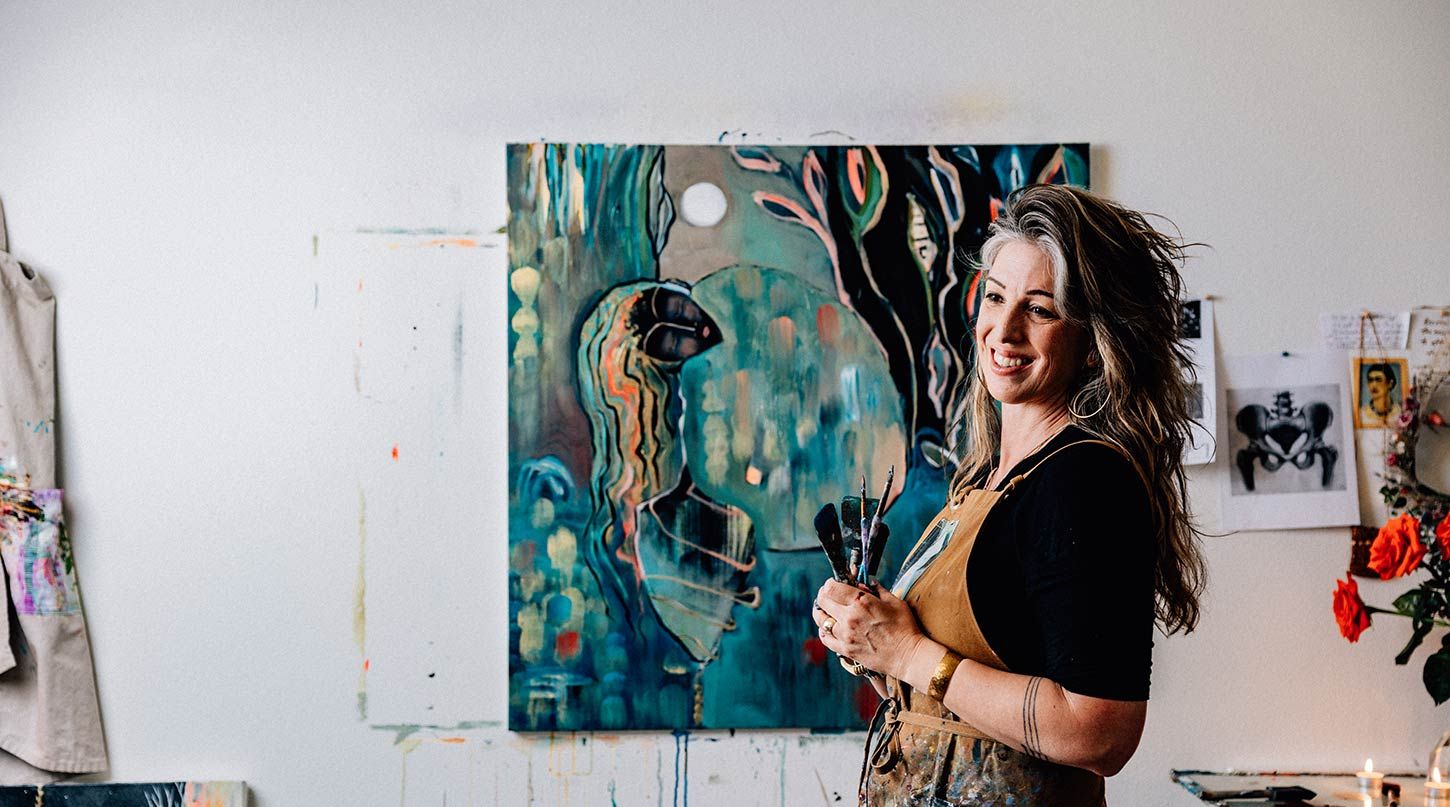Portrait of artist Flora Bowley