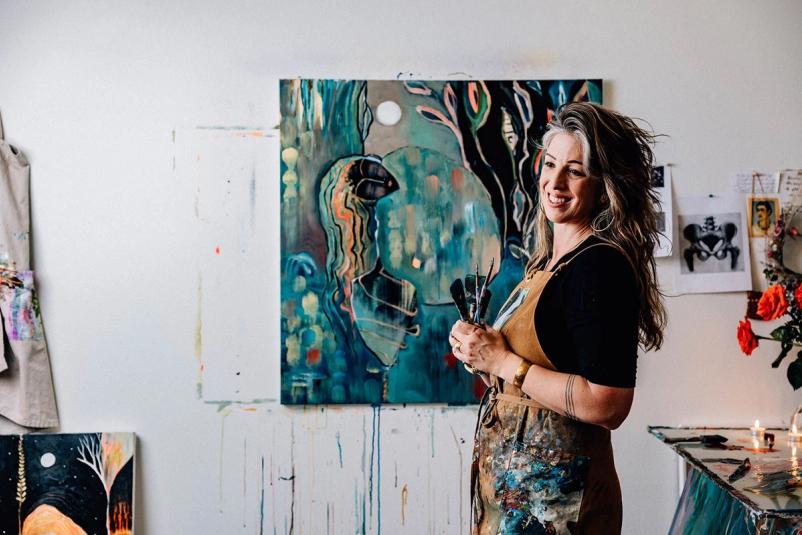 Portrait of artist Flora Bowley