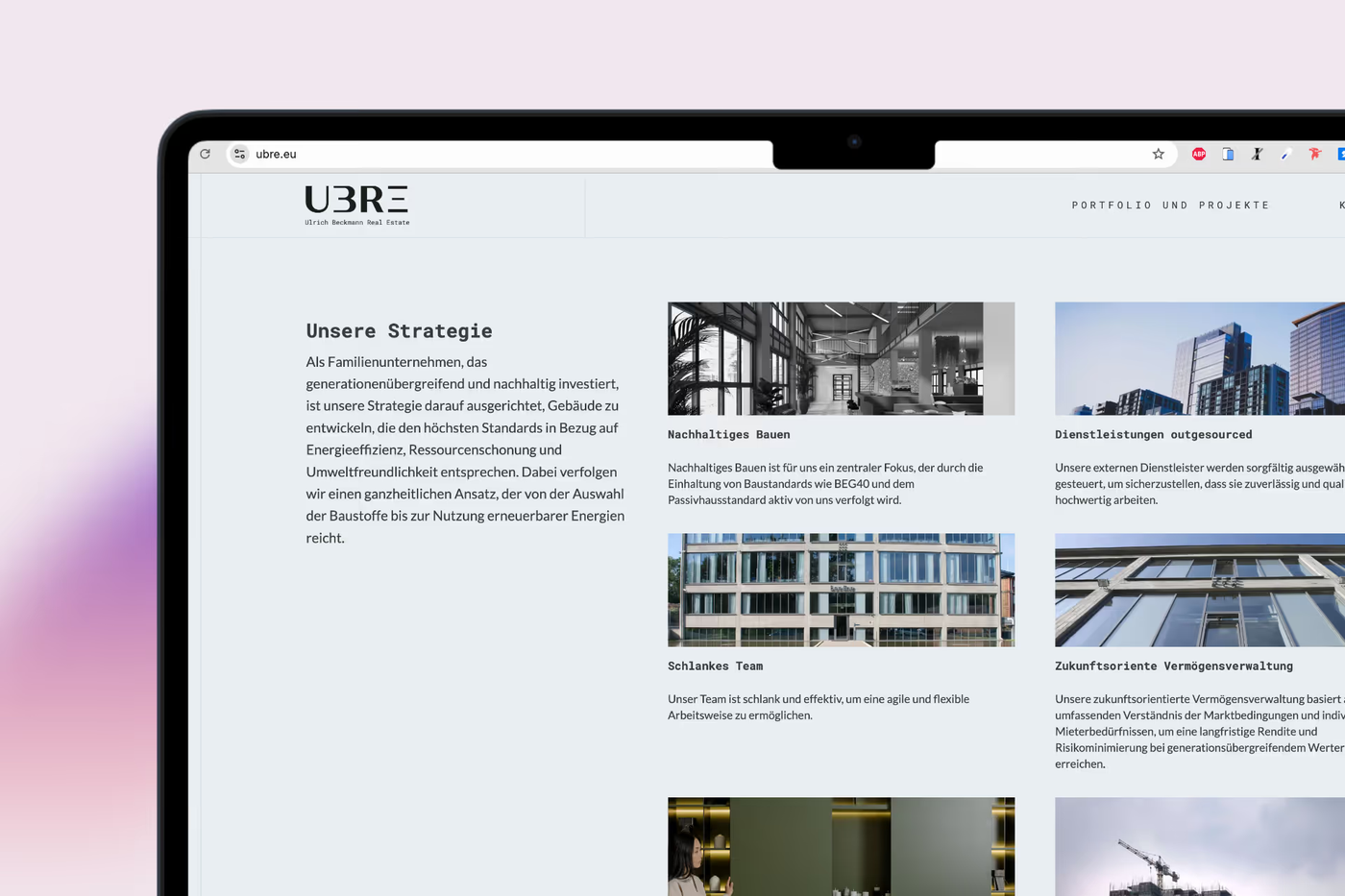Website von UBRE