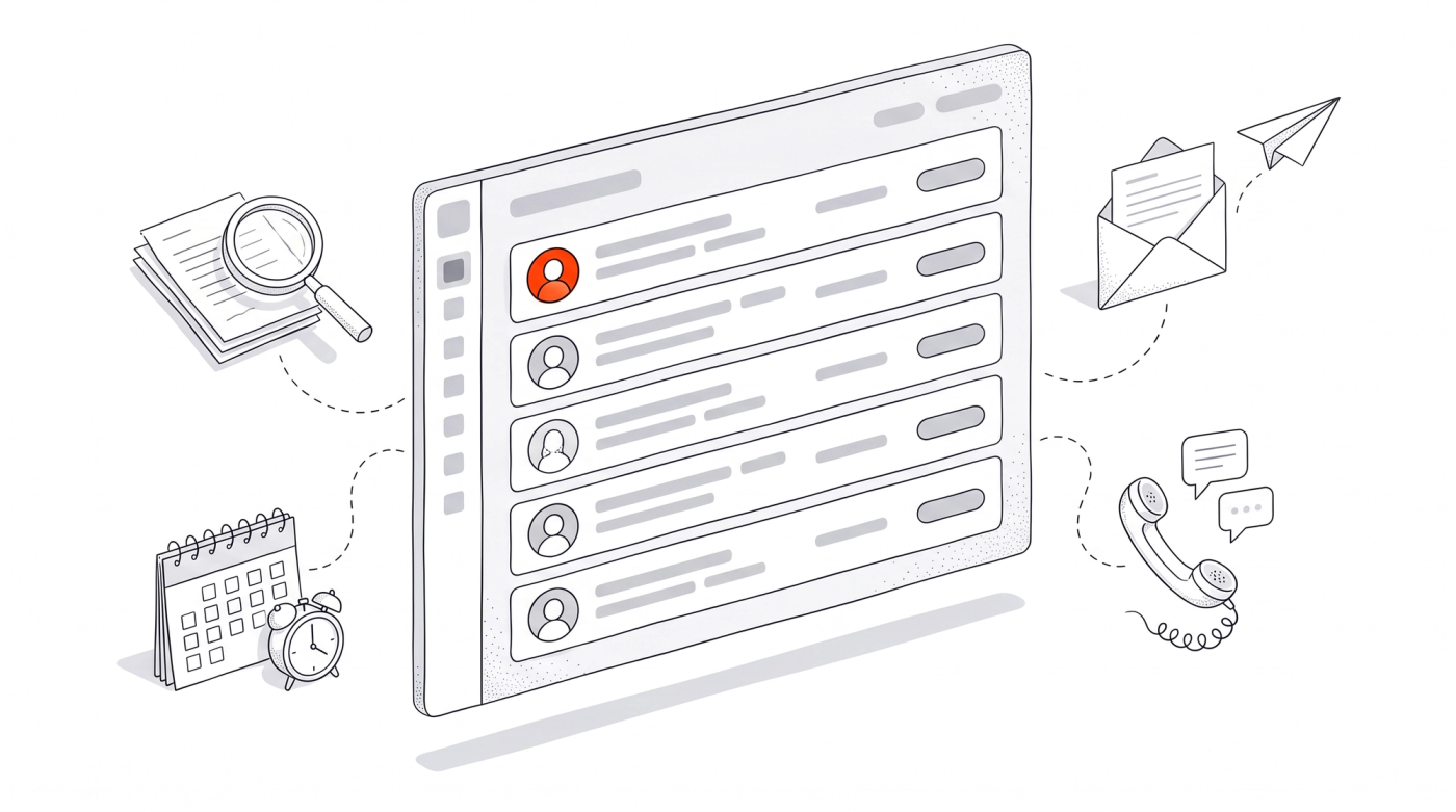 Illustration: Bewerbungen in der CRM-Liste, die oberste hervorgehoben