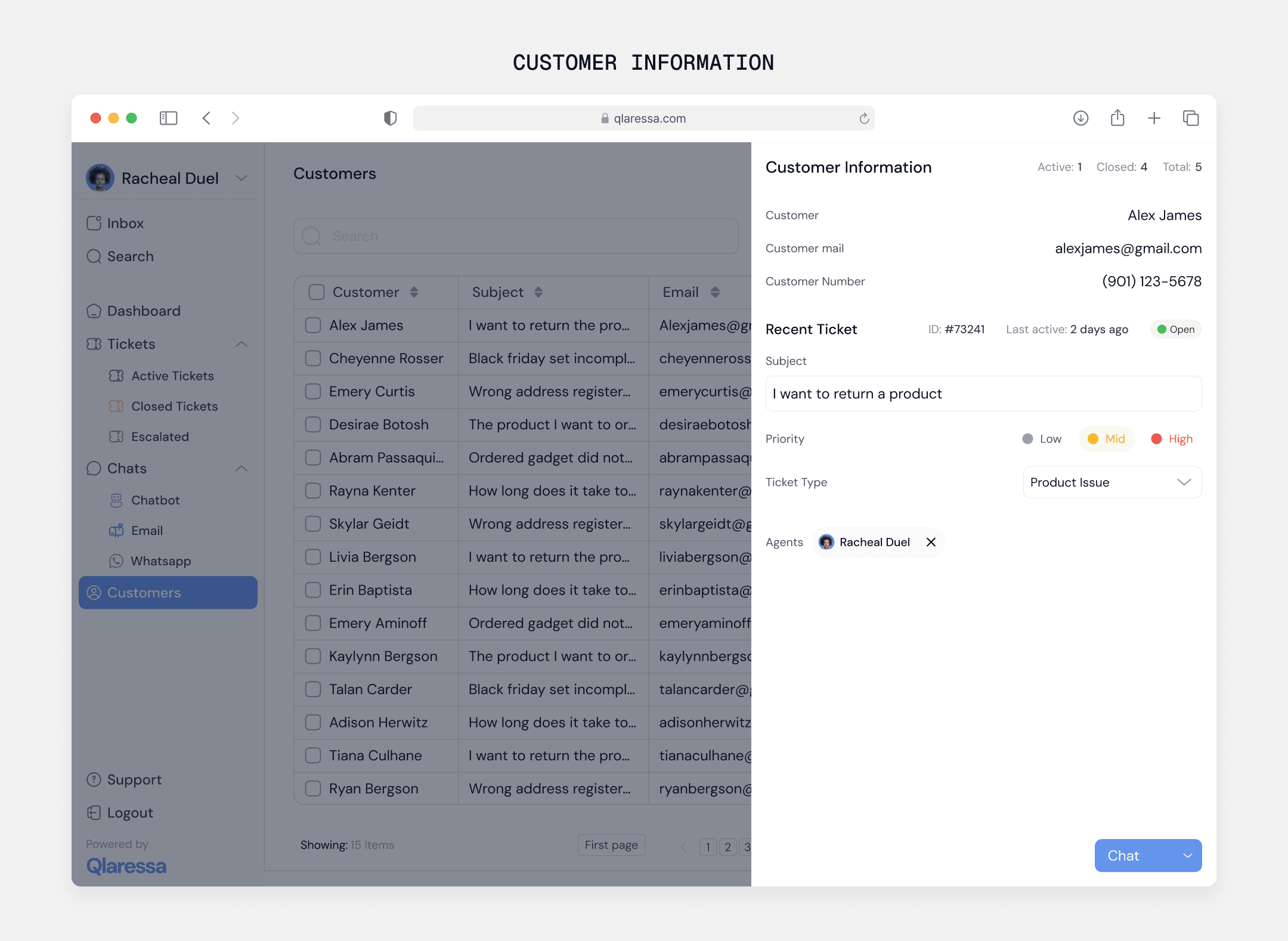 Qlaressa CRM (b2b) design