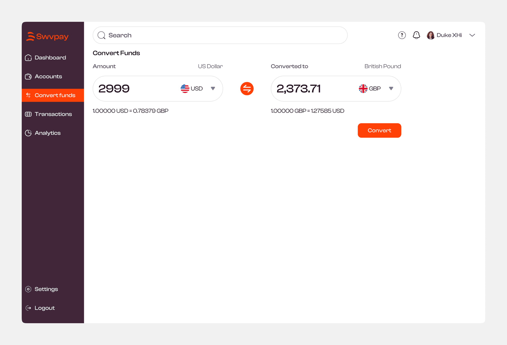 Swvpay Finance design