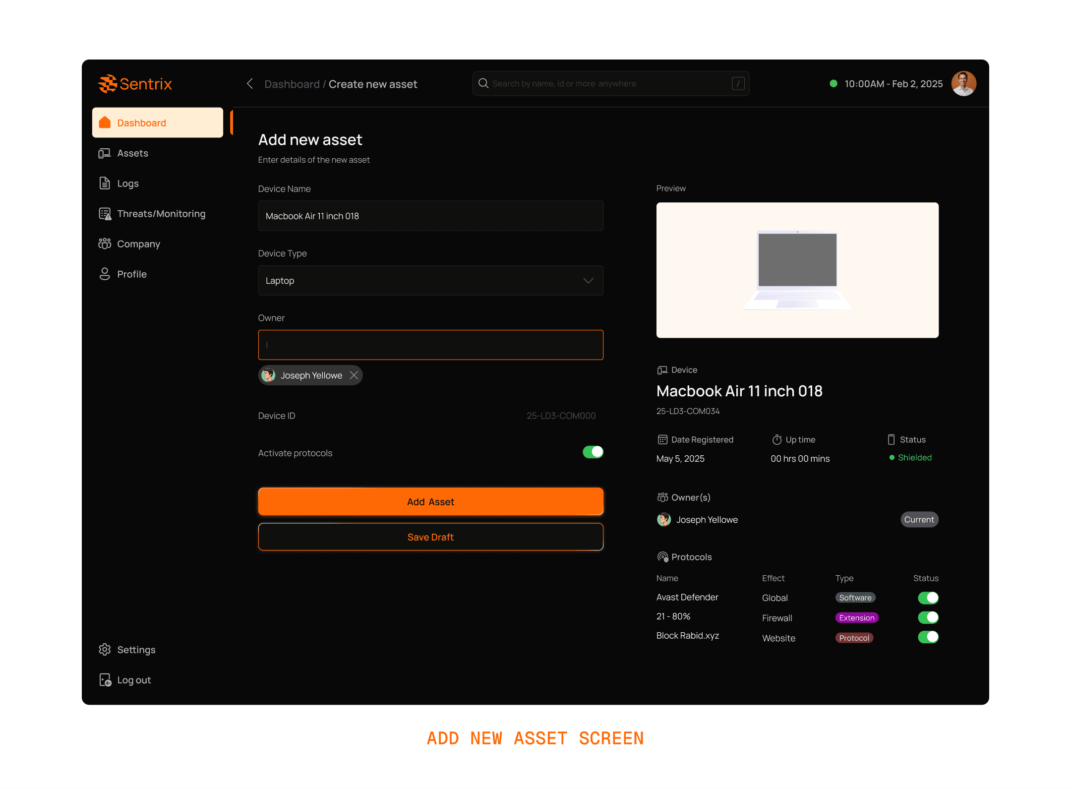 Sentrix Cybersecurity design