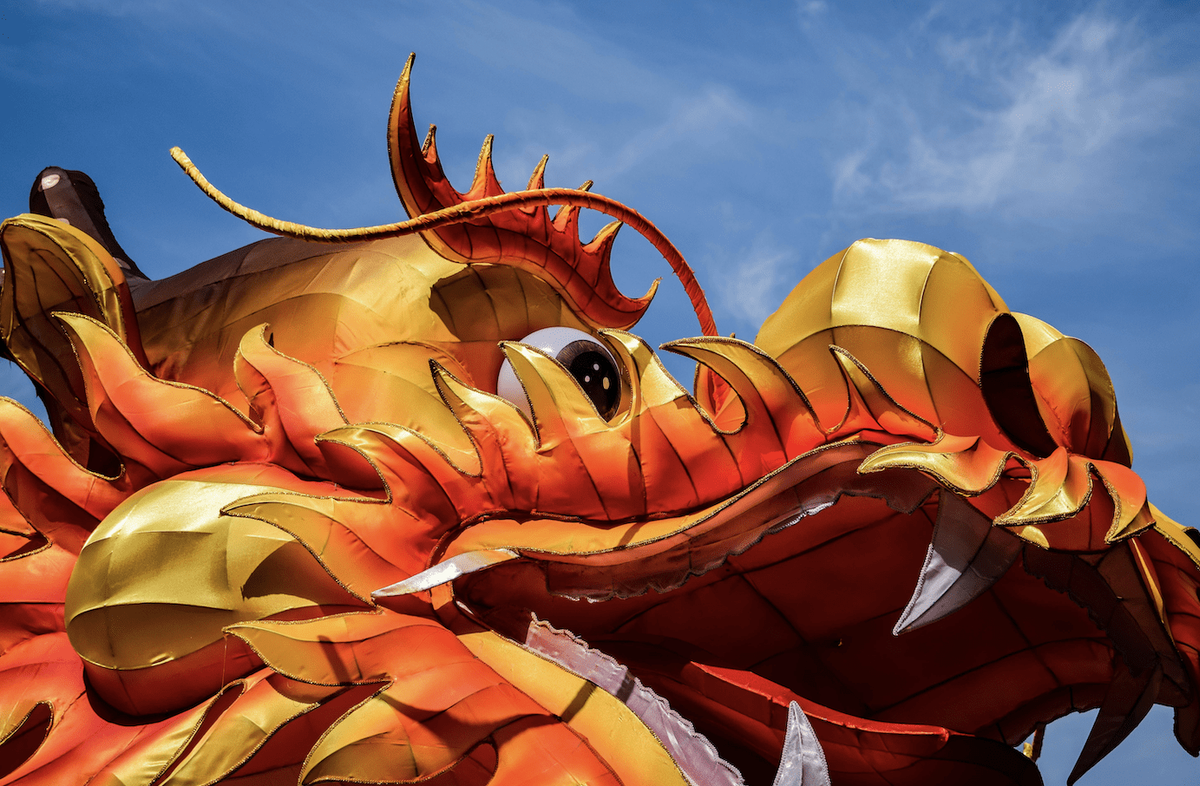 Investing in China - dragon puppet