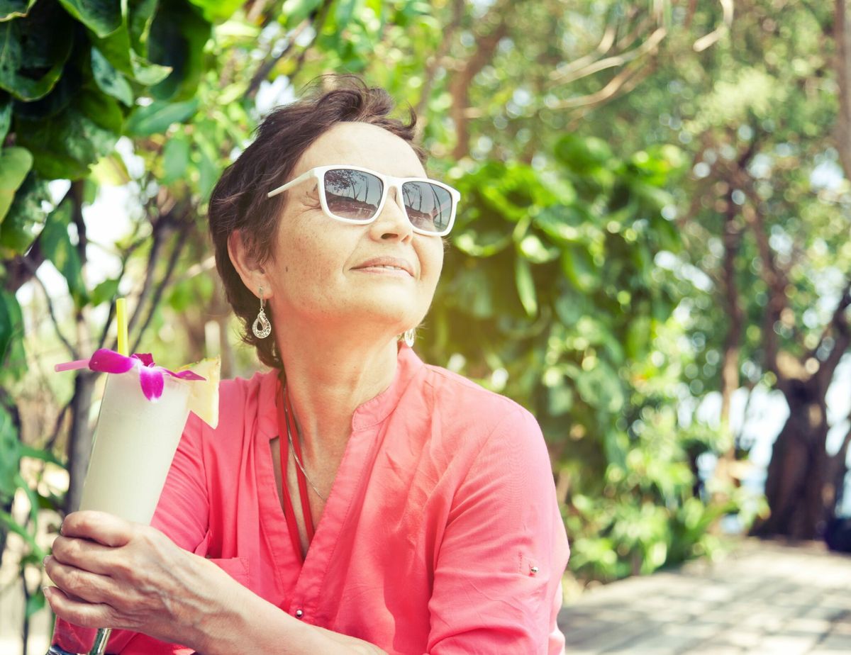 Woman drinking cocktail