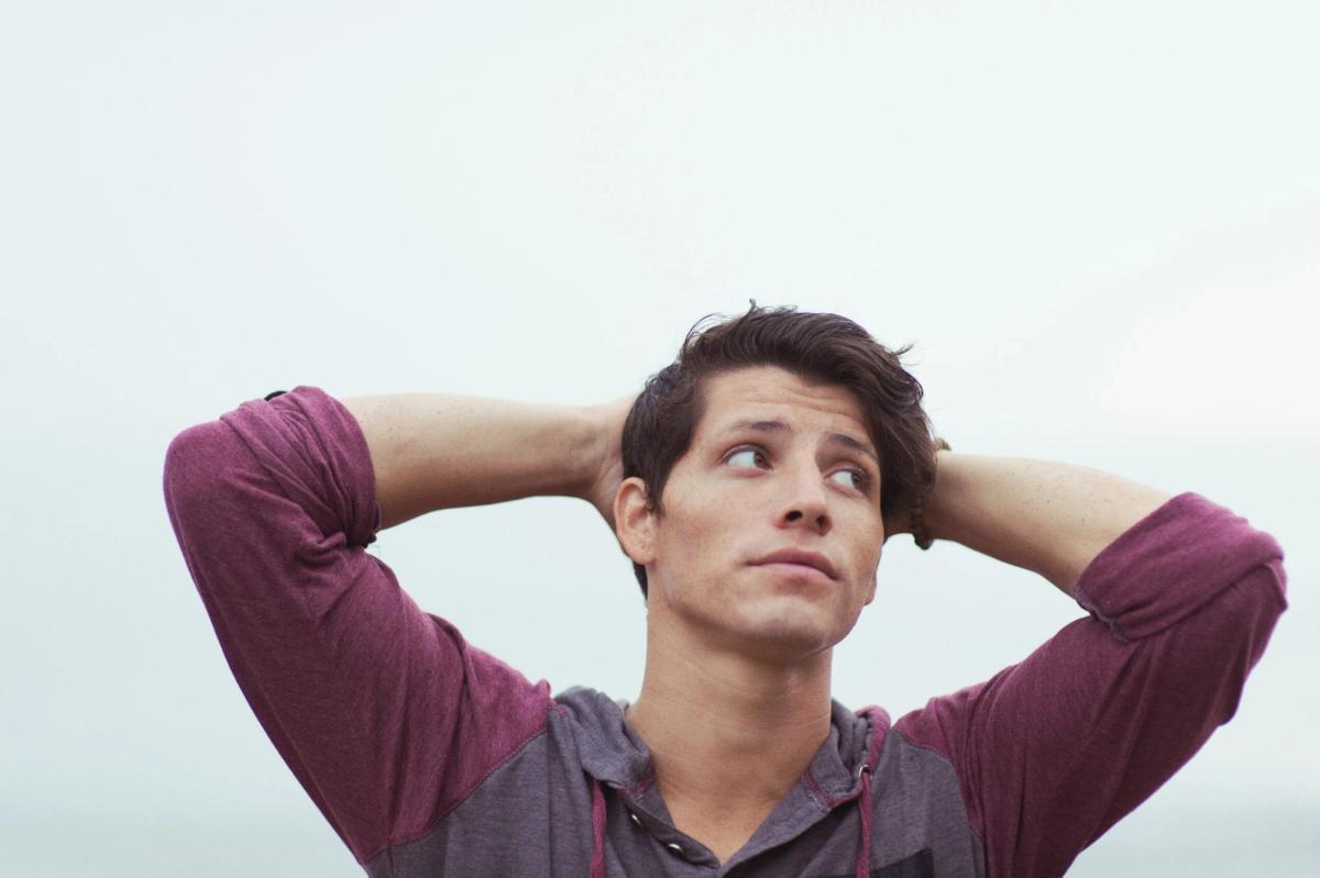 Man looking into distance pic