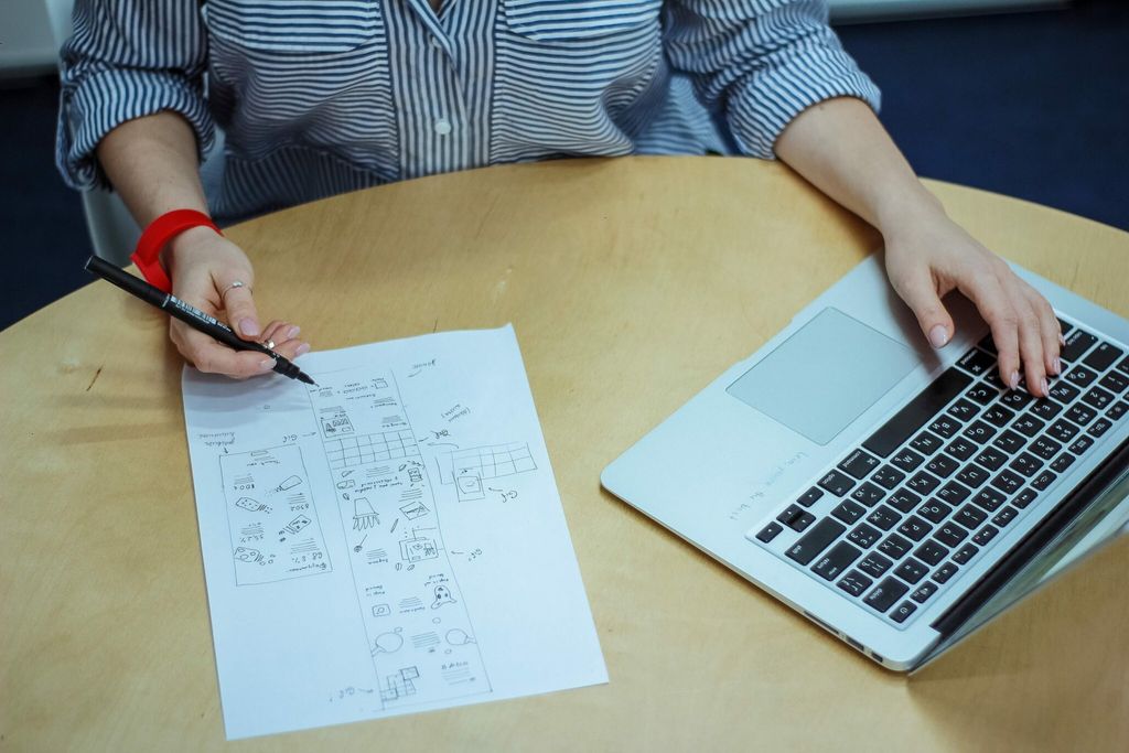 Writing notes with a laptop