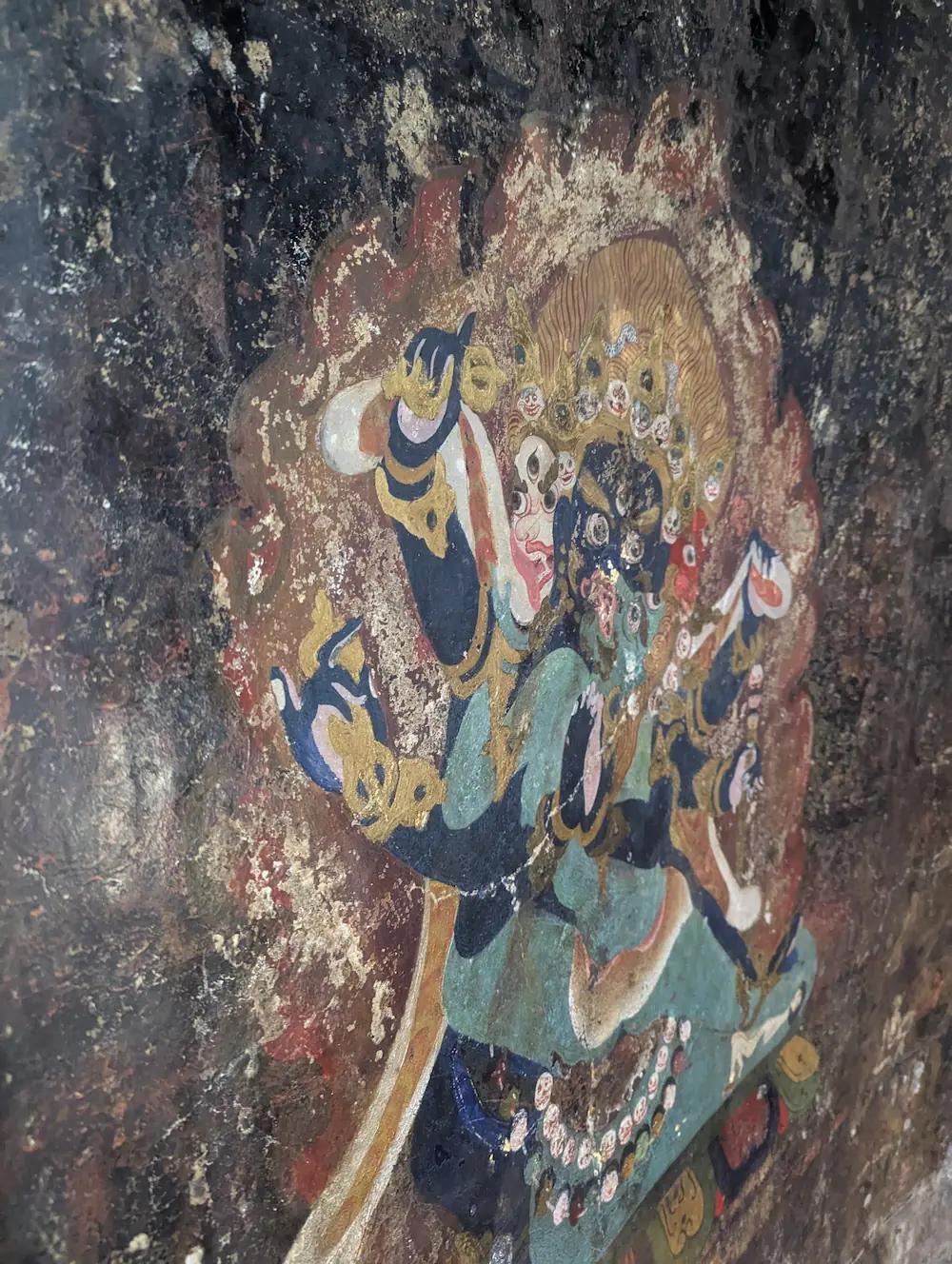 Tibetan God painting in a Temple 
