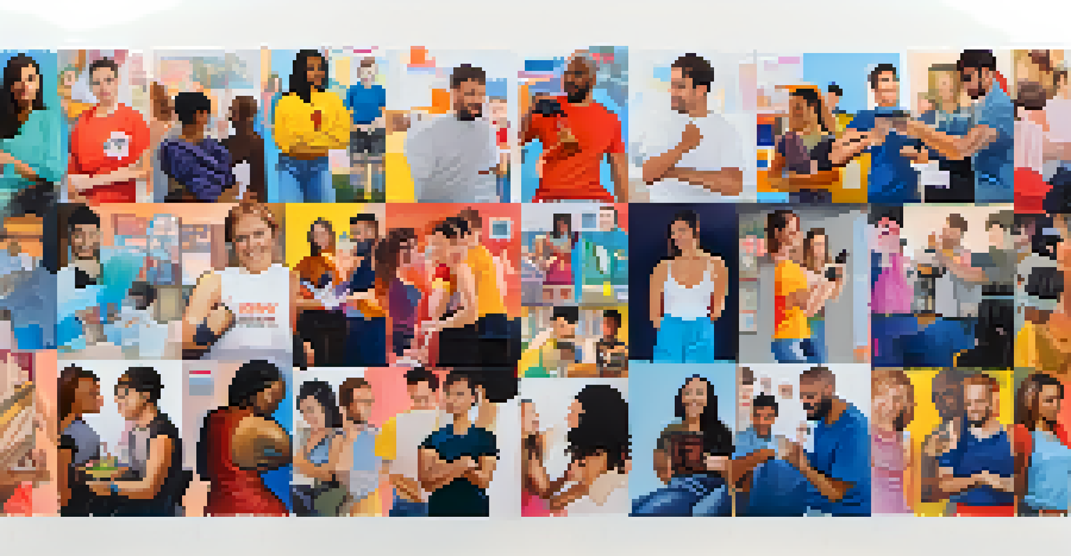 A collage of social media screens displaying various self defense posts, showcasing community support and empowerment.