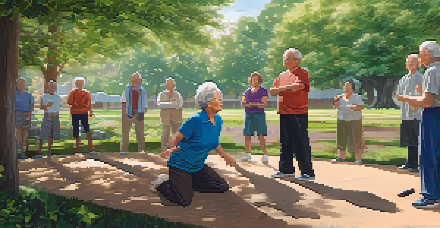Seniors attending an outdoor self-defense workshop, learning from an instructor.