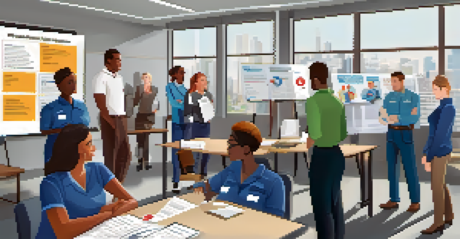 A training session with diverse employees engaged in role-playing scenarios about workplace safety.