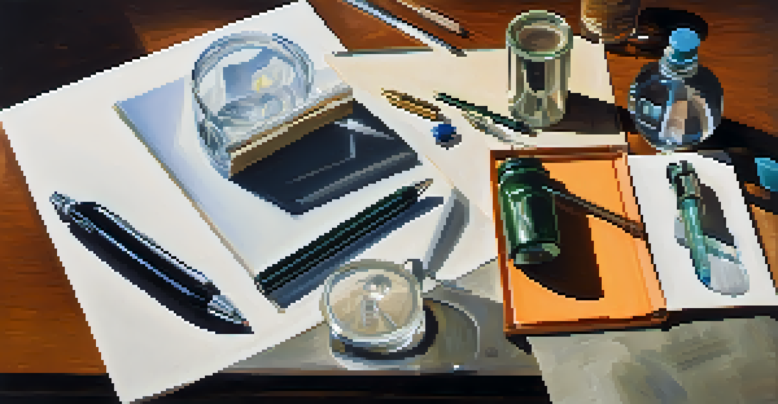 Everyday objects like a pen, keys, and a water bottle arranged on a table, demonstrating their use in self-defense.