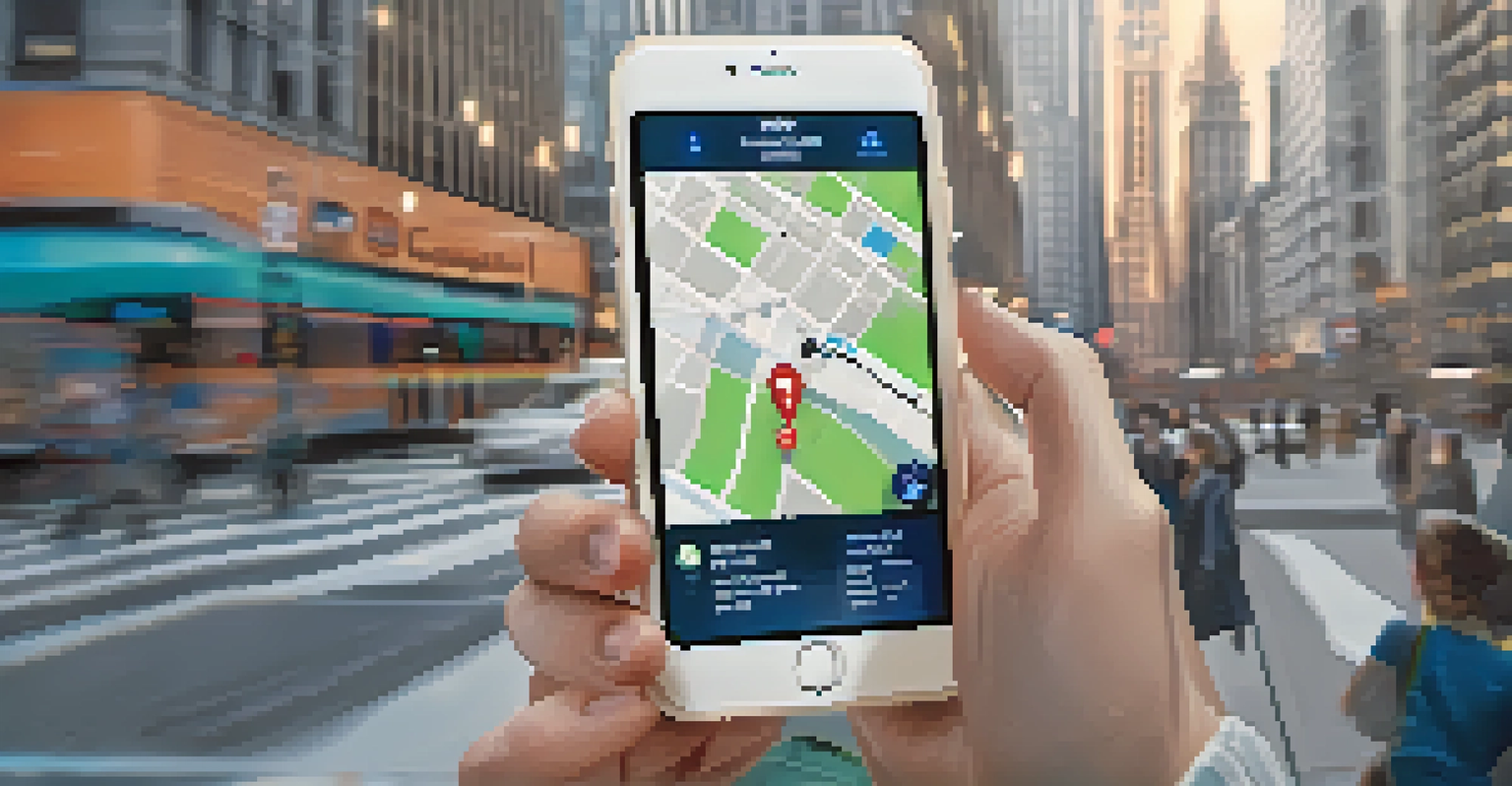 A close-up of a smartphone showing a personal safety app with alerts, while a person in the background looks around cautiously in an urban environment, highlighting the role of technology in situational awareness.