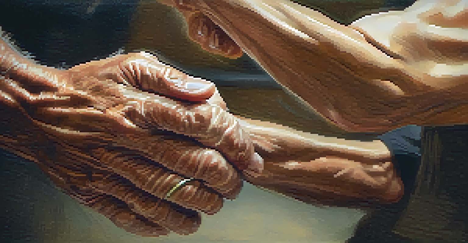 A close-up of a senior's hands practicing a self-defense technique, showcasing focus and determination.