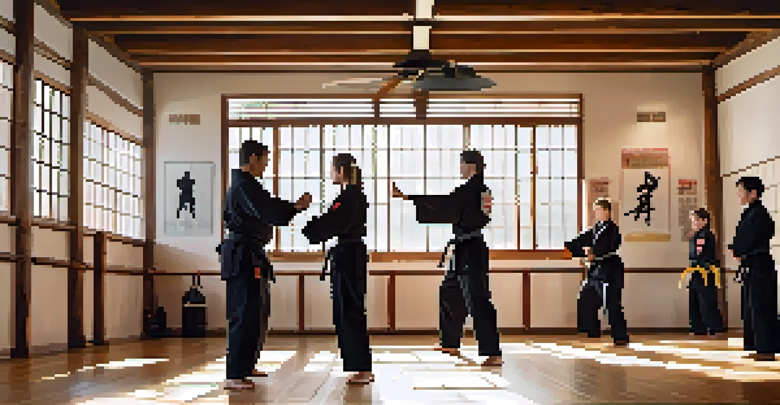 A self-defense instructor demonstrating a wrist escape technique to a group of students in a dojo.