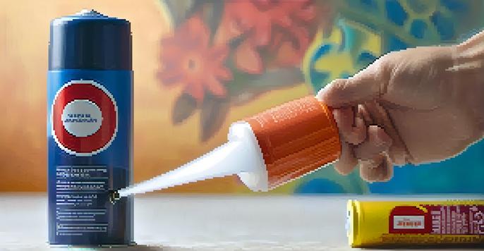 A hand holding a canister of pepper spray, with a blurred background and sunlight creating a warm glow.