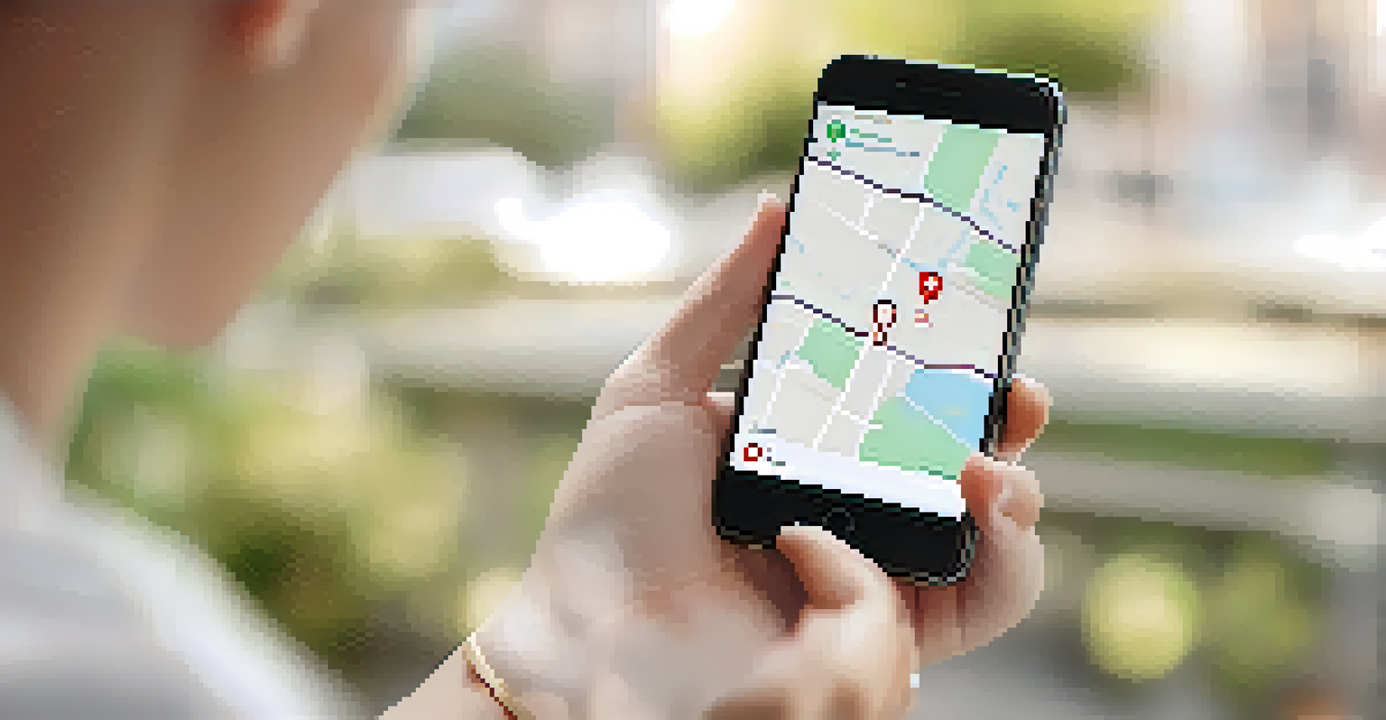 Close-up of hands holding a smartphone showing a personal safety app, symbolizing trust in technology.