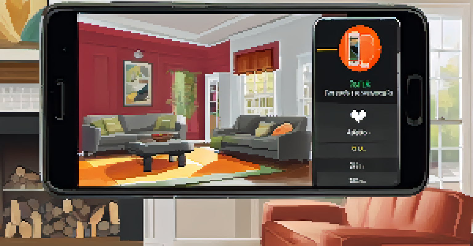 A smartphone showcasing a self-defense training app, with a warm living room in the background, emphasizing technology's role in learning.