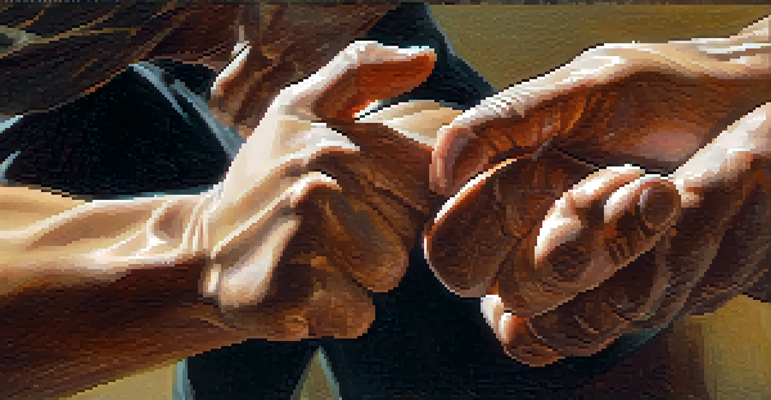 Close-up of hands demonstrating a self-defense technique with a blurred background.