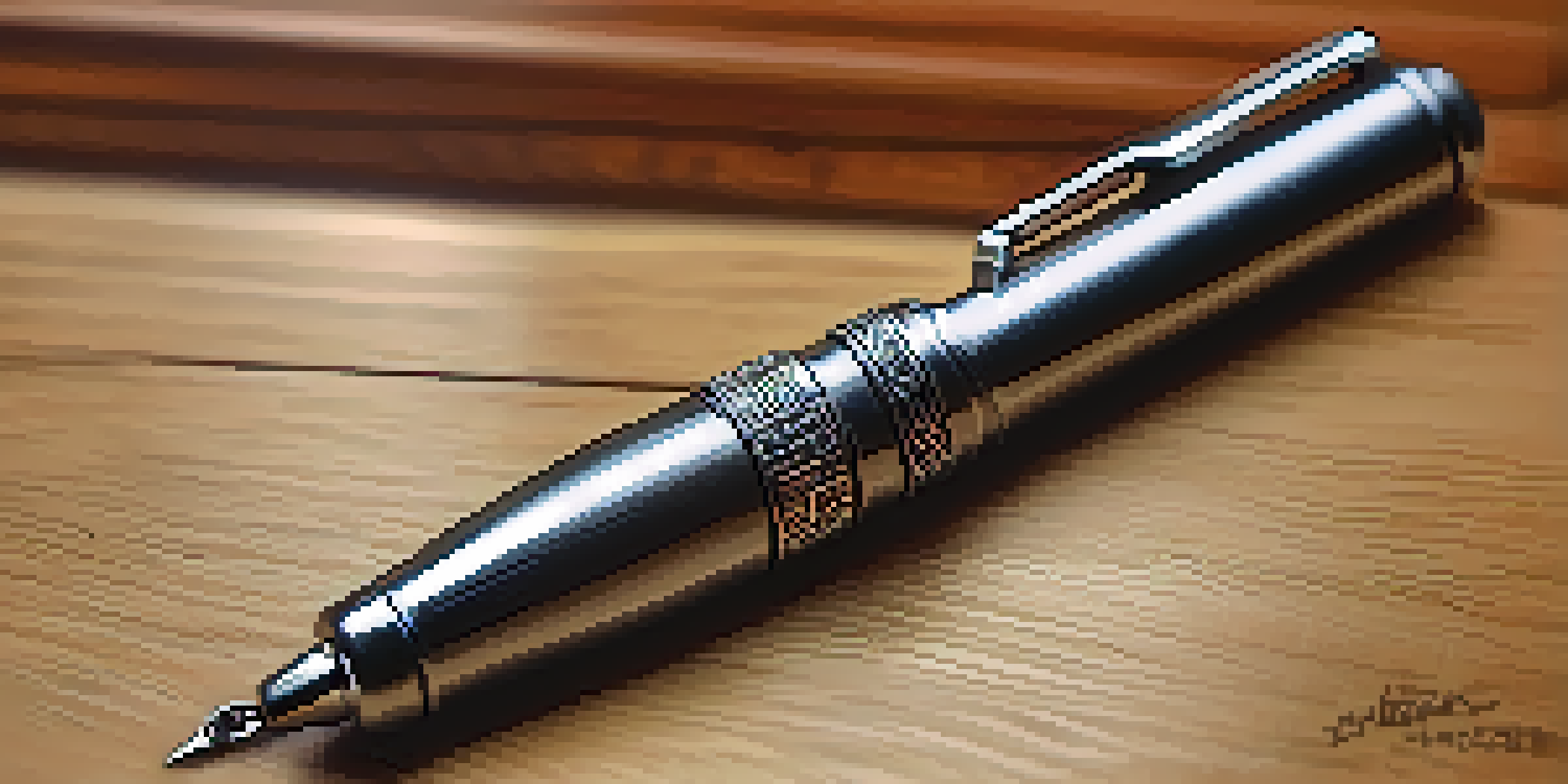 A close-up view of a stylish self-defense keychain with a tactical pen and kubotan on a wooden table, illuminated by soft natural light.