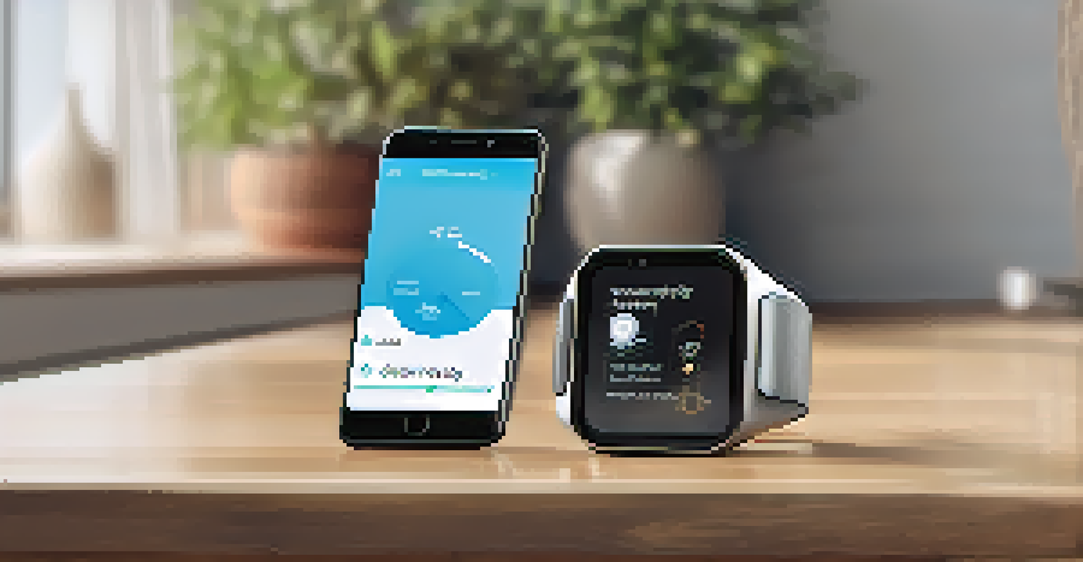 A smartwatch and smartphone displaying safety apps designed for individuals with hearing impairments, emphasizing technology's role in safety.