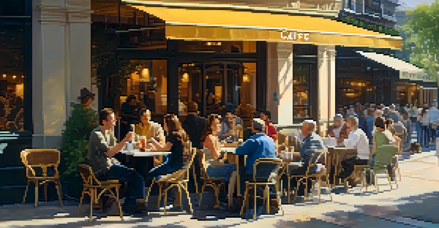 A busy café with people chatting and enjoying their time, creating a sense of community.