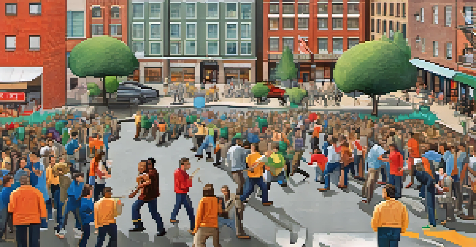 An infographic comparing urban and rural self-defense strategies with relevant illustrations for each environment.