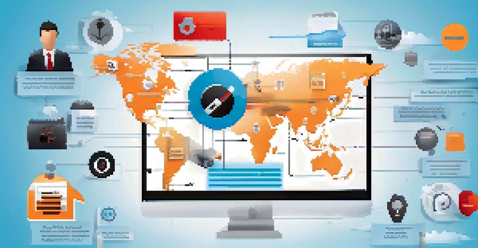 An infographic showing different online threats like malware and phishing, with colorful icons and labels.