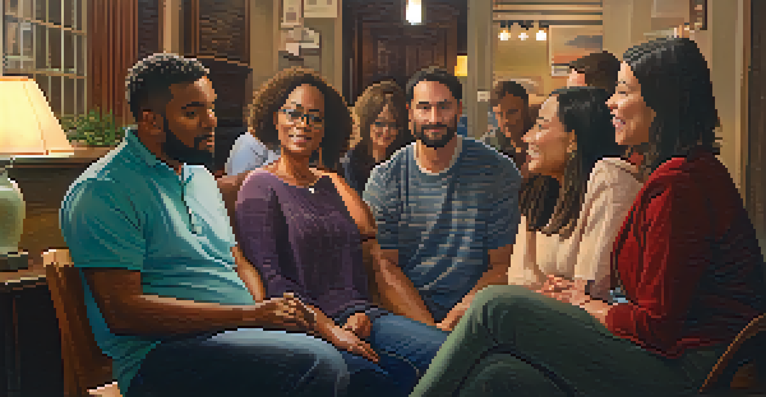 A supportive group discussion about emotional triggers in a cozy indoor setting.