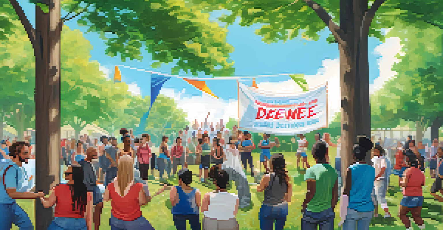 An outdoor self-defense workshop in a park, showcasing a diverse group of participants engaged in activities.