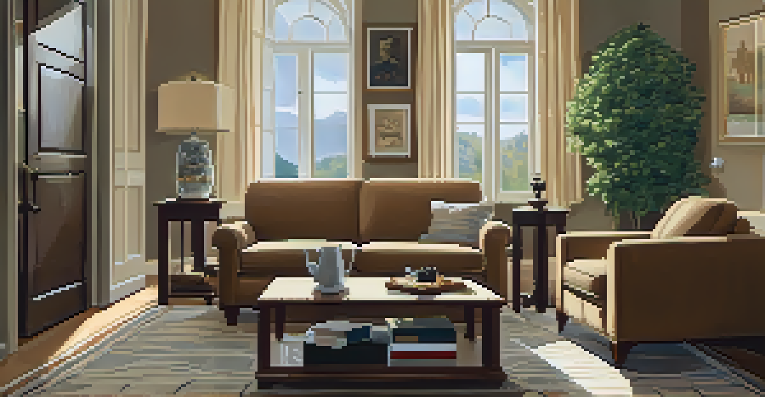 A cozy living room with an ajar front door, featuring a protective figure outline in the foreground, symbolizing the Castle Doctrine.