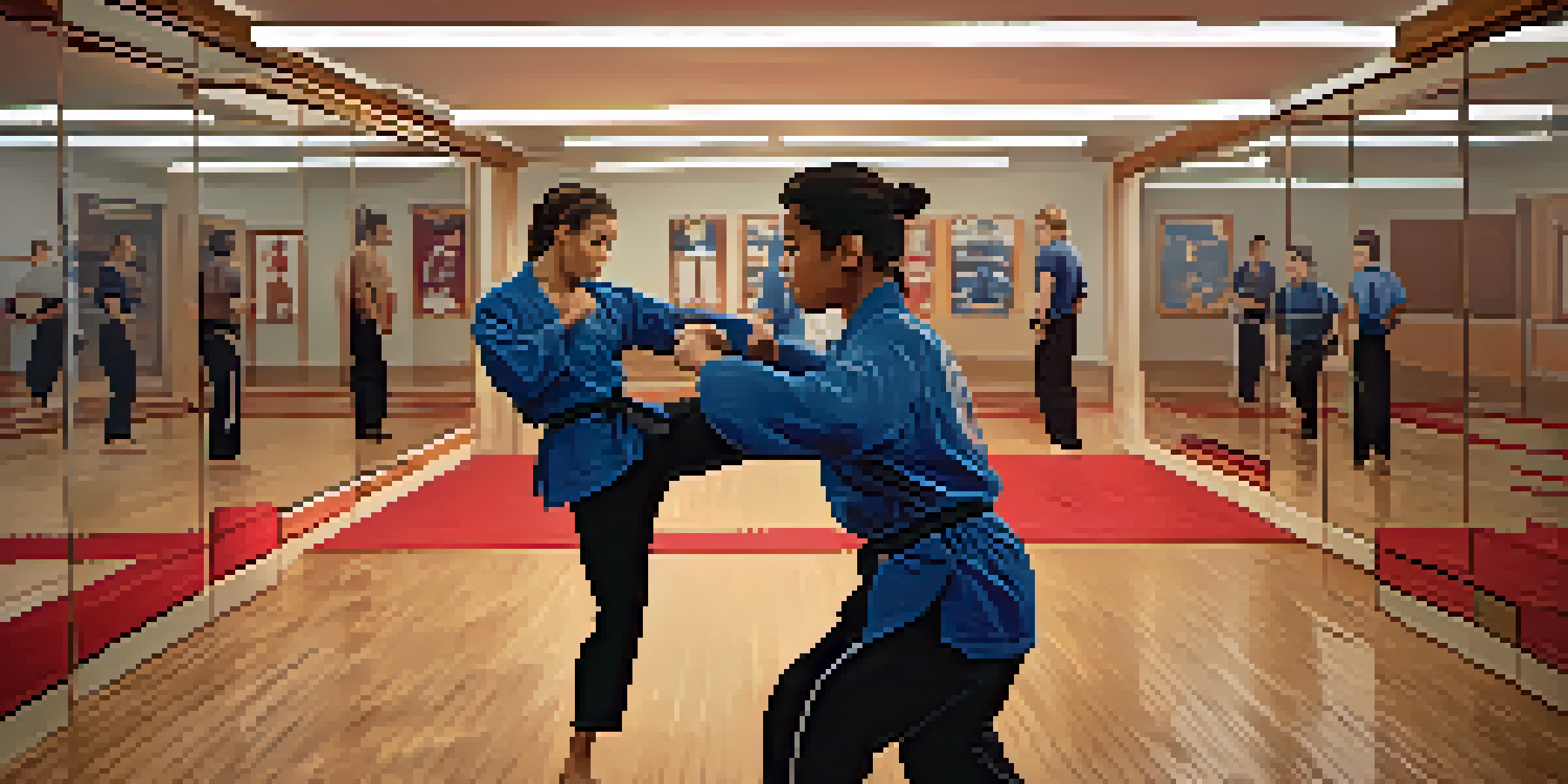 An athlete practicing a front kick in a training room, showcasing determination and focus.