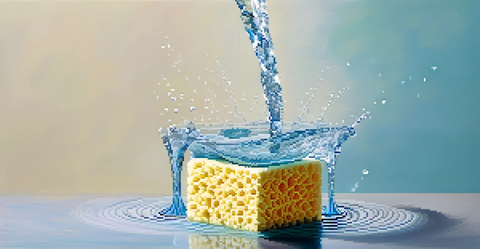 An abstract image of a sponge absorbing water, representing emotional balance and the importance of boundaries.