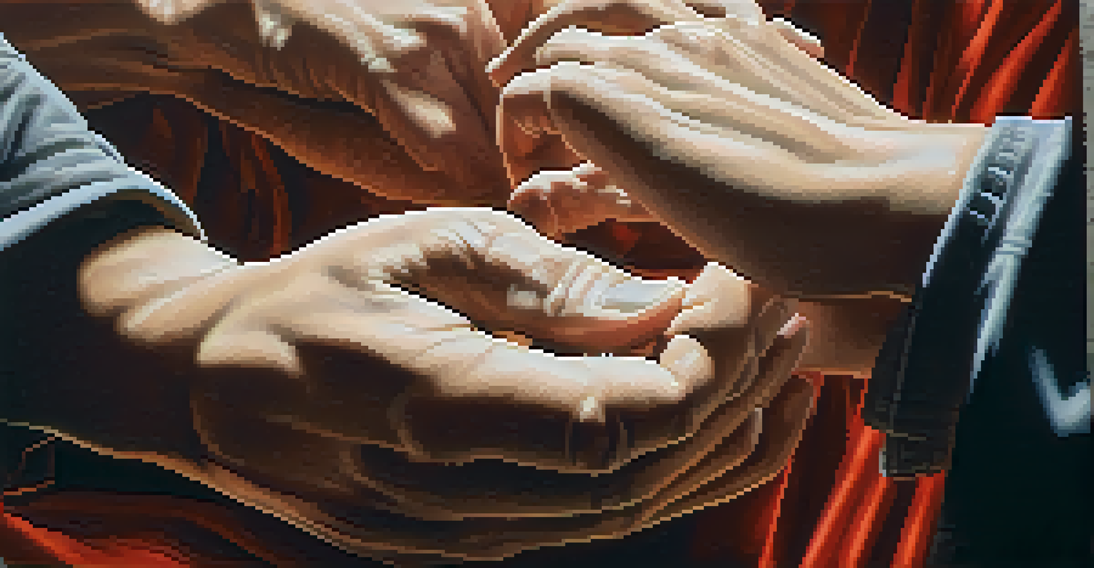 Close-up of hands executing a self-defense block technique, highlighting the focus and detail involved in the practice.
