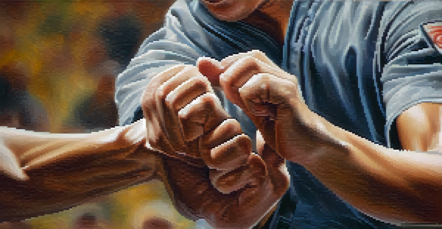 A close-up of hands demonstrating a self-defense technique.
