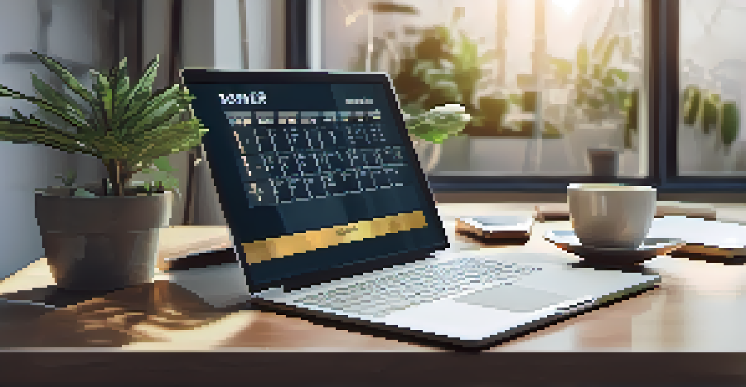 A laptop screen showing a digital calendar with scheduled work hours, surrounded by a stylish workspace.