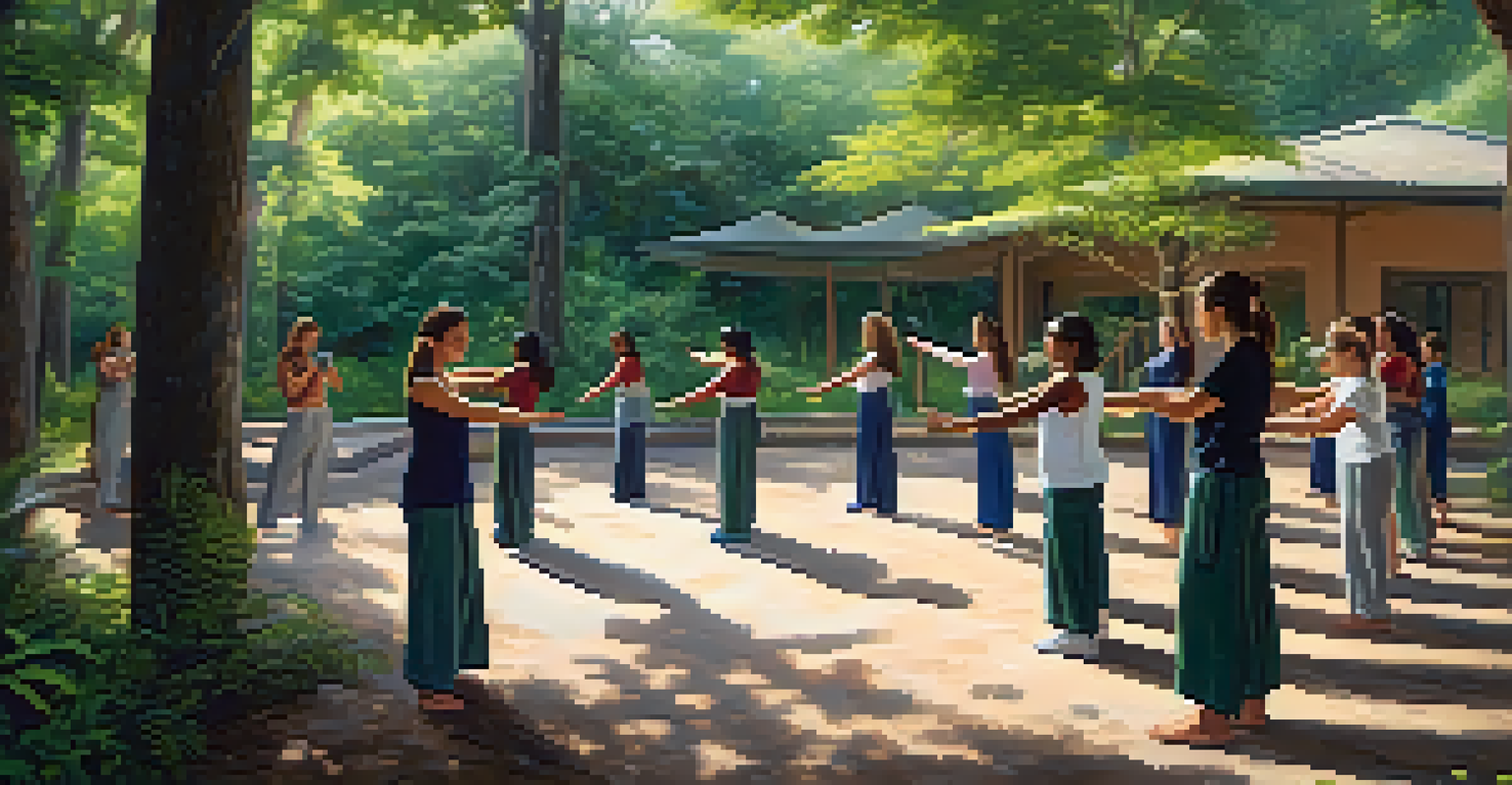 Women practicing self-defense in an outdoor workshop, surrounded by nature, promoting safety and empowerment.