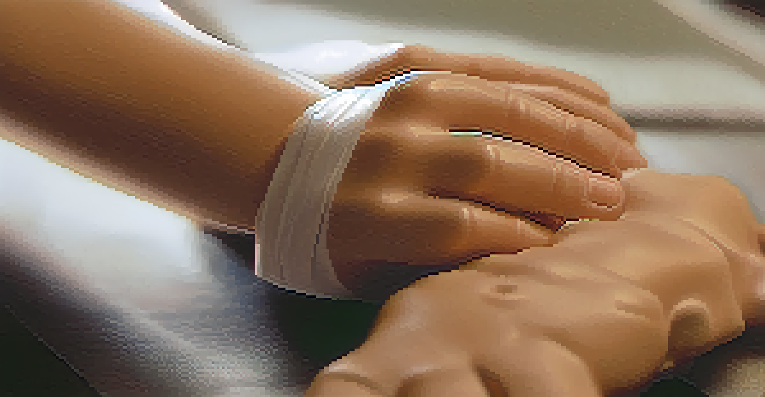 Close-up of hands gripping a training dummy in a self-defense class, emphasizing the determination and texture of the dummy.
