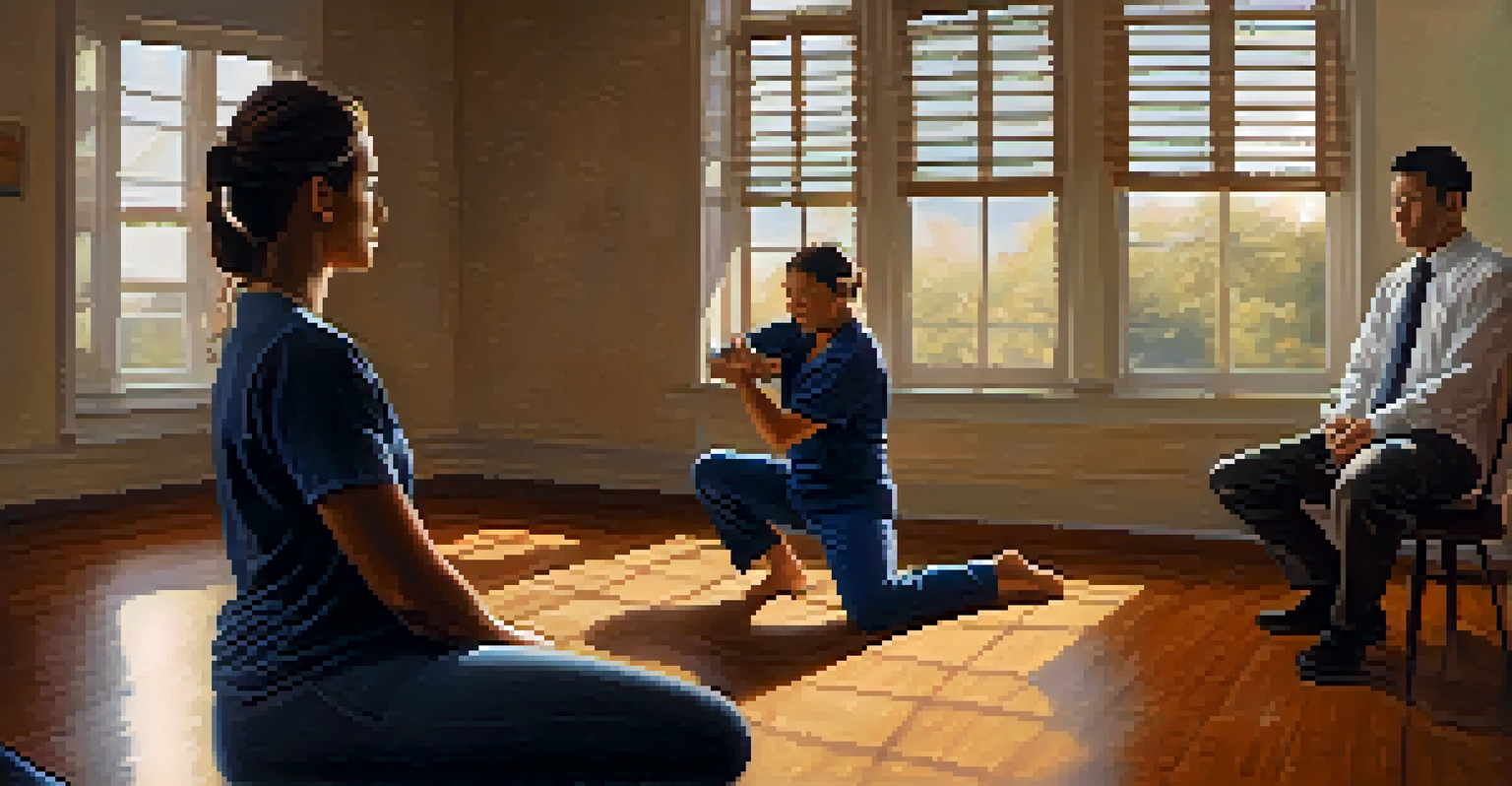 A person visualizing success in self-defense techniques while seated in a peaceful room, with soft lighting.