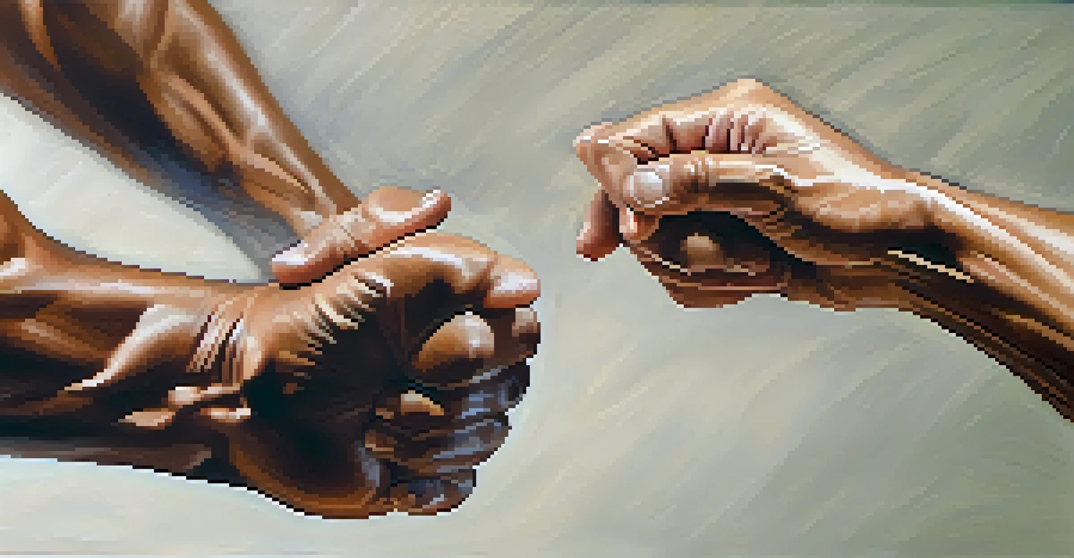 A close-up of hands performing a self-defense technique, showcasing detailed movements and grip strength.